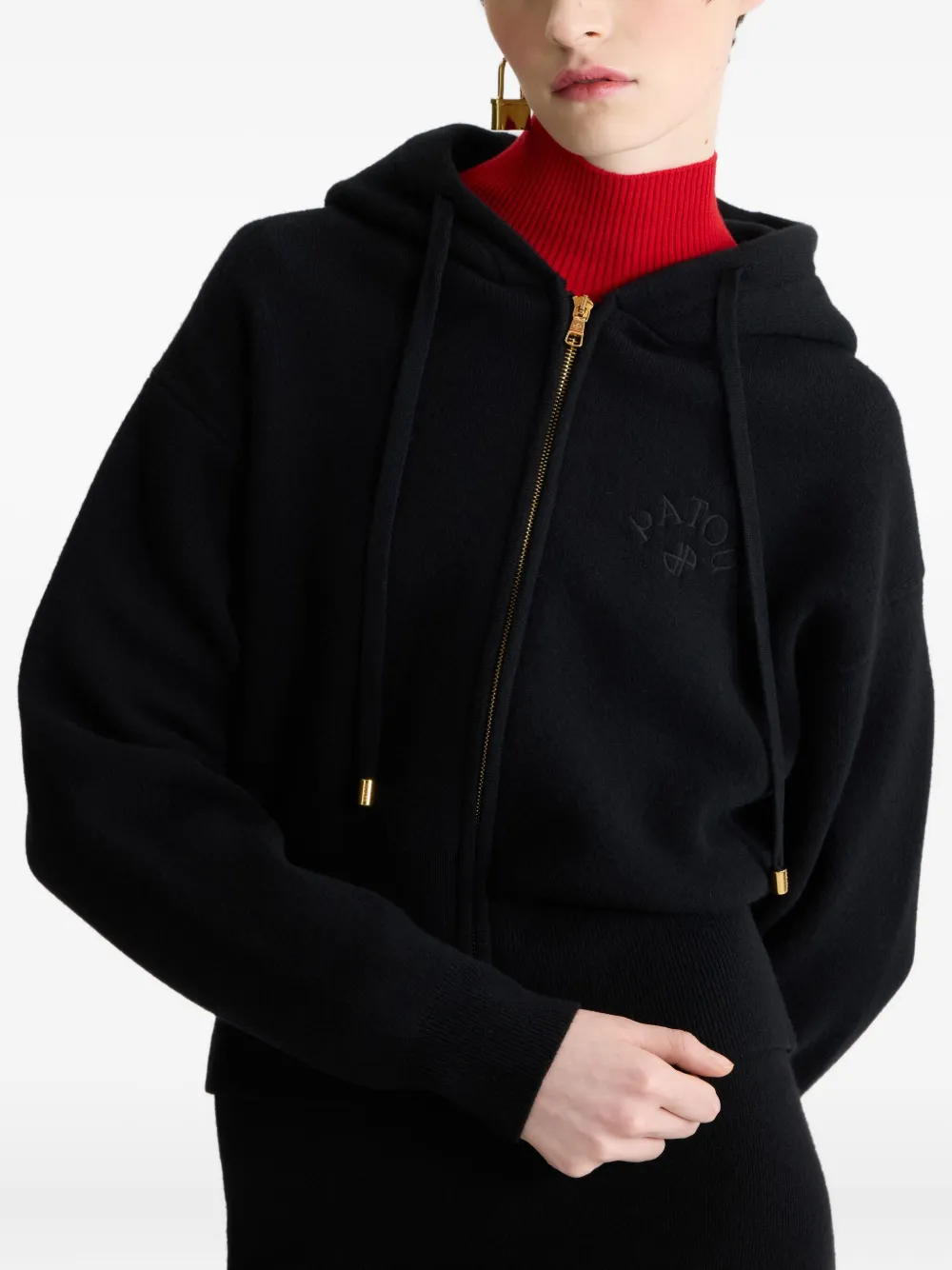 Patou Hoodie met geborduurd logo Zwart