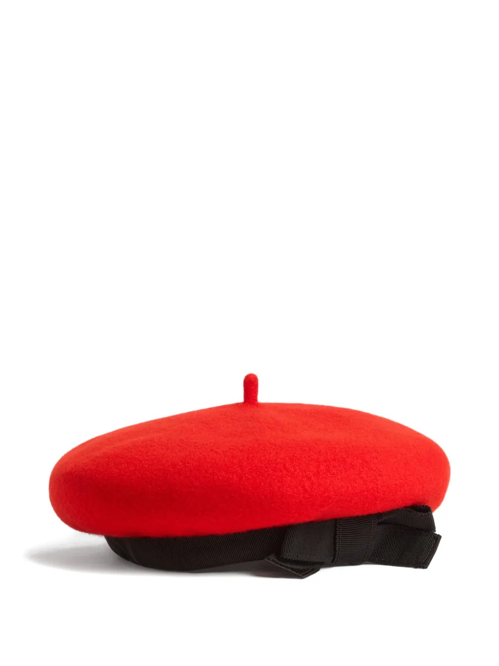 Patou Wollen baret met grosgrain strik Rood