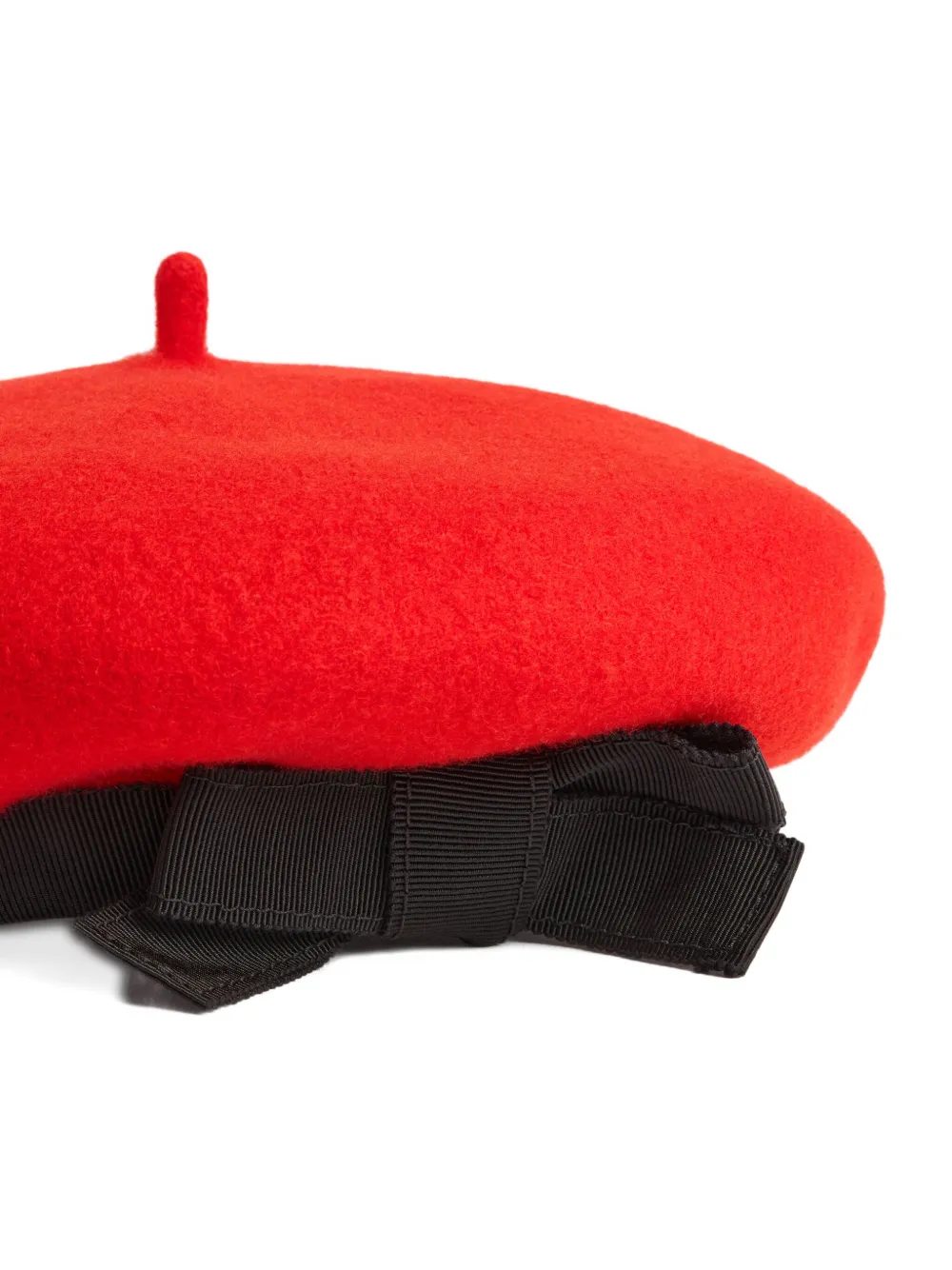 Patou Wollen baret met grosgrain strik Rood