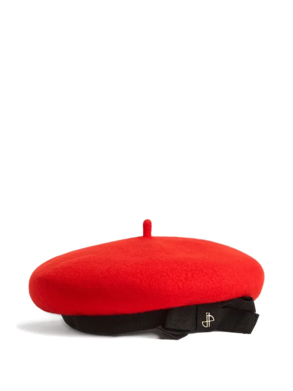 Patou grosgrain-bow wool beret