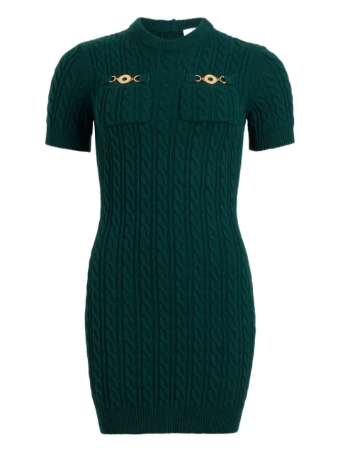 Patou cable-knit gold-button mini dress
