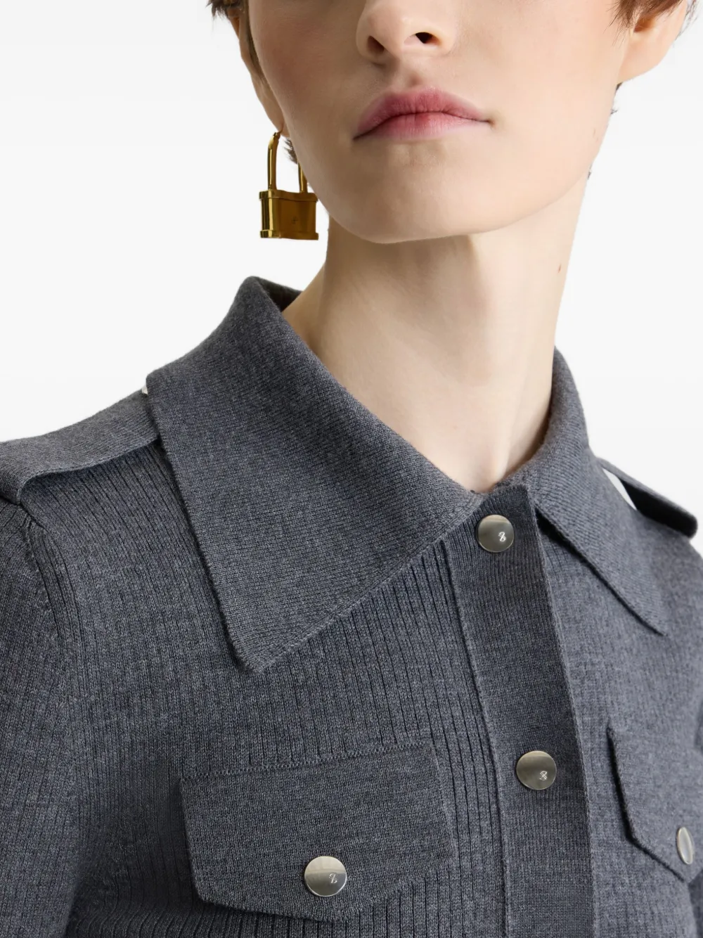 Patou Geribbeld vest met kraag Grijs