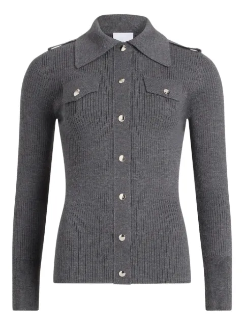 Patou ribbed collared cardigan