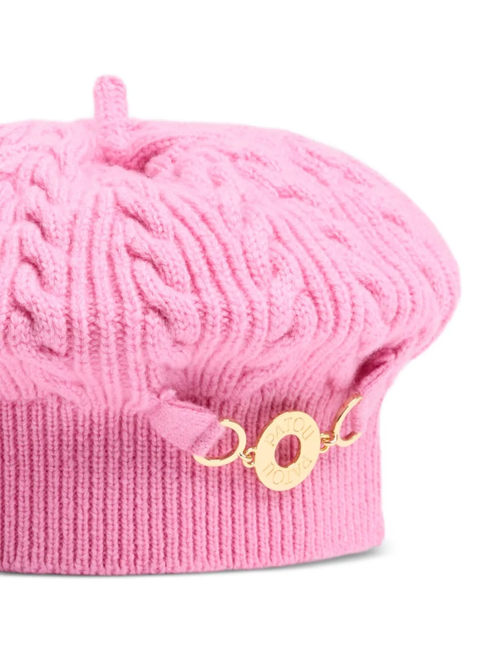 Patou Kabelgebreide baret Roze