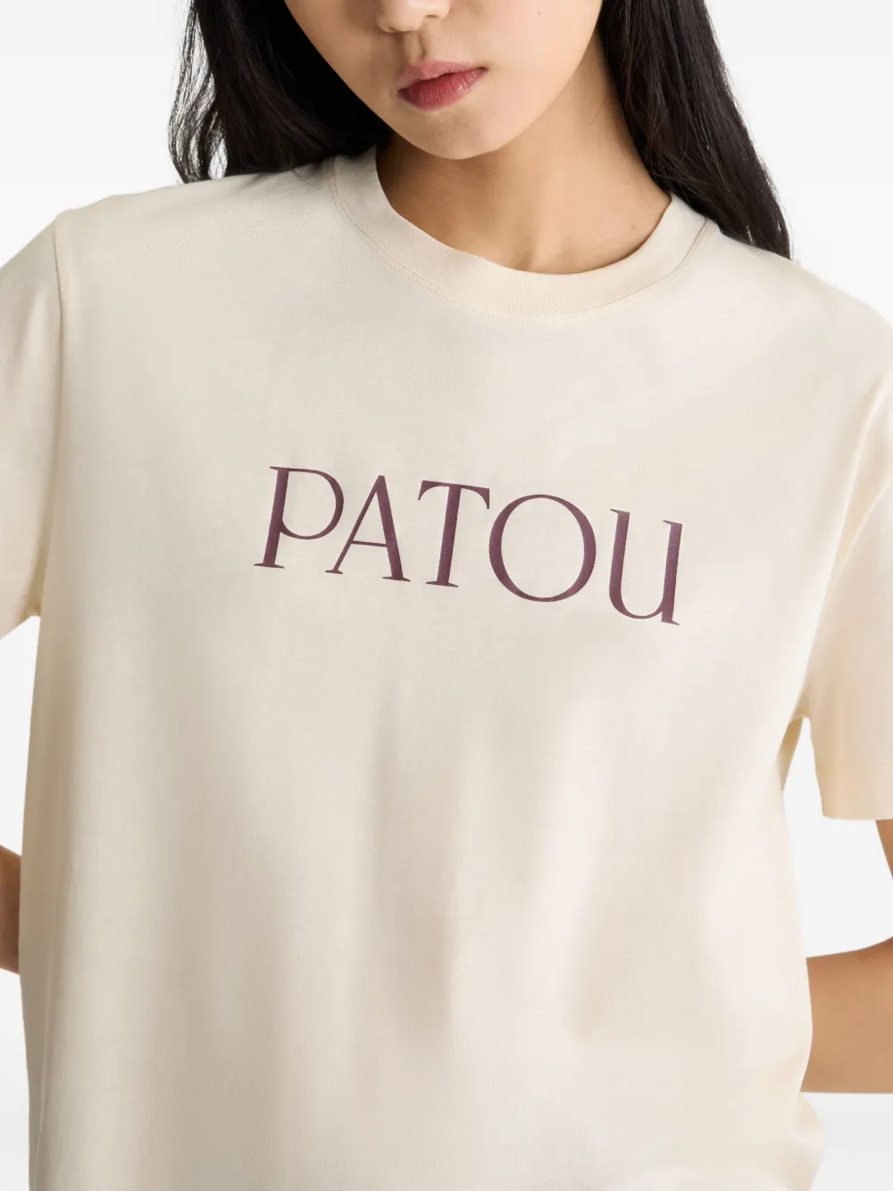 Patou T-shirt met logoprint Beige