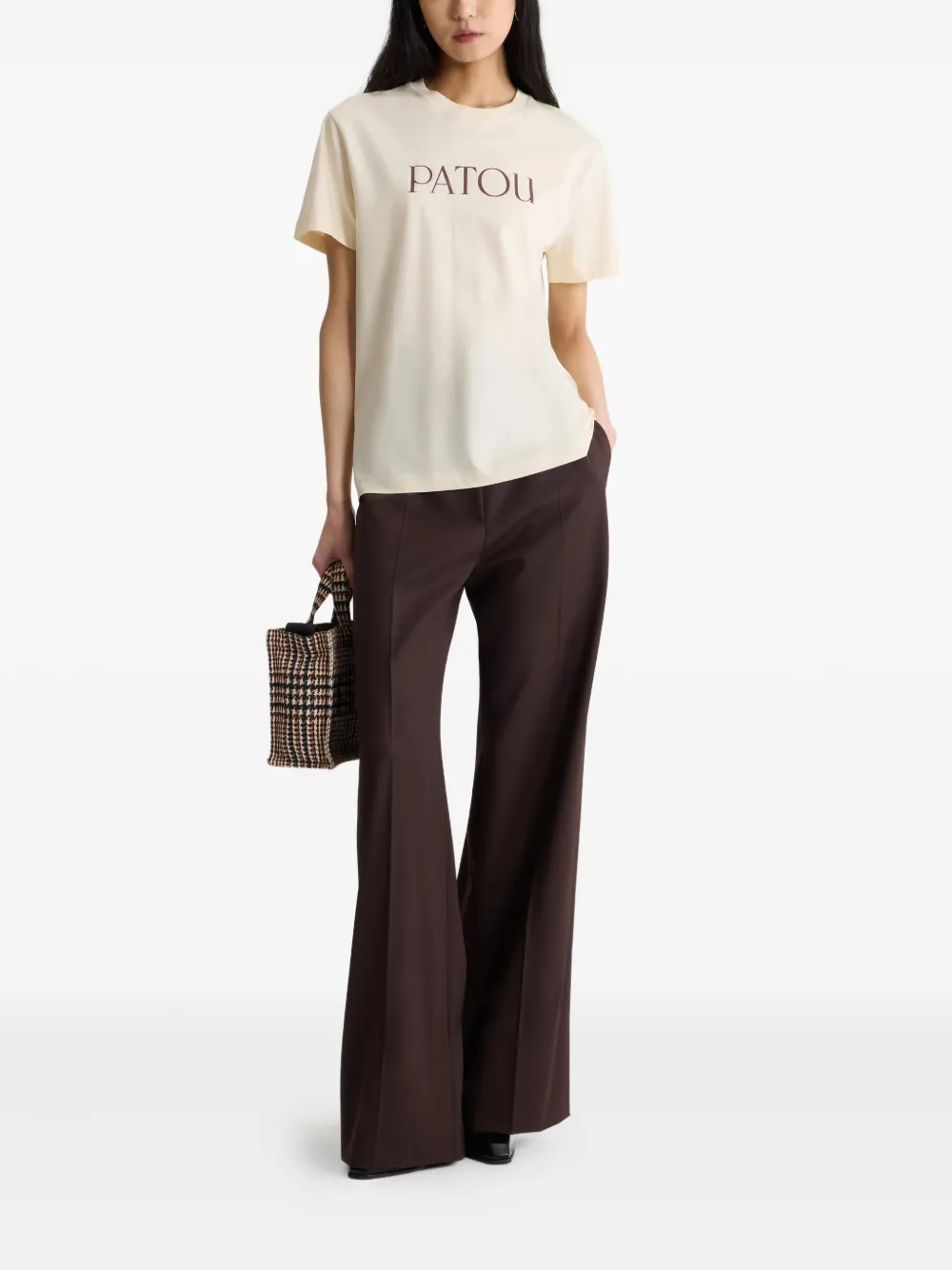 Patou T-shirt met logoprint Beige