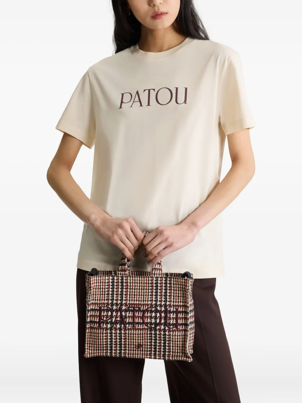 Patou T-shirt met logoprint Beige