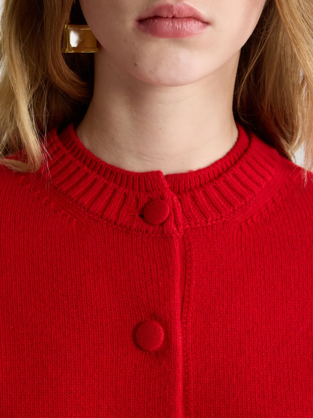 Patou Wollen vest met dubbele kraag Rood