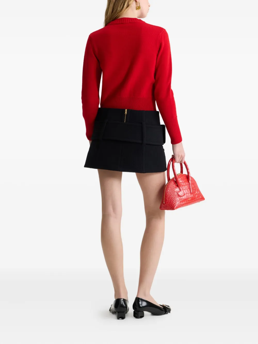 Patou Wollen vest met dubbele kraag Rood