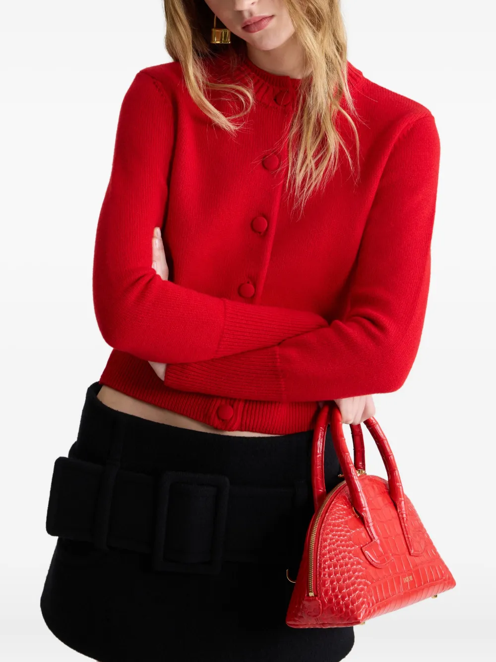 Patou Wollen vest met dubbele kraag Rood