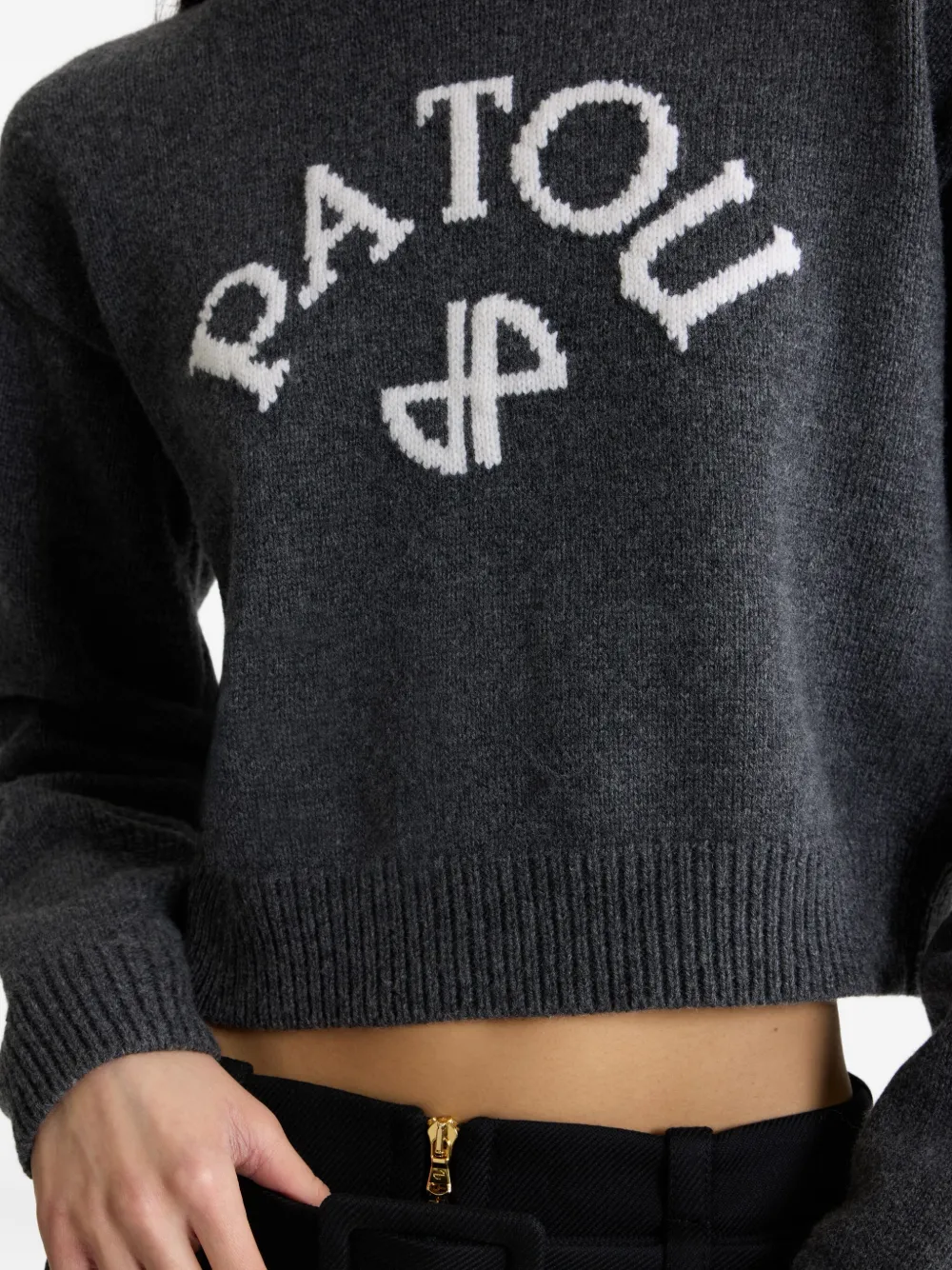 Patou logo-intarsia wool jumper Grijs