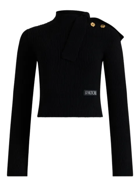 Patou scarf-collar sweater 