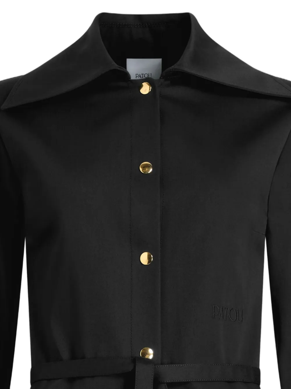 Patou Midi-blousejurk met kraag - Zwart