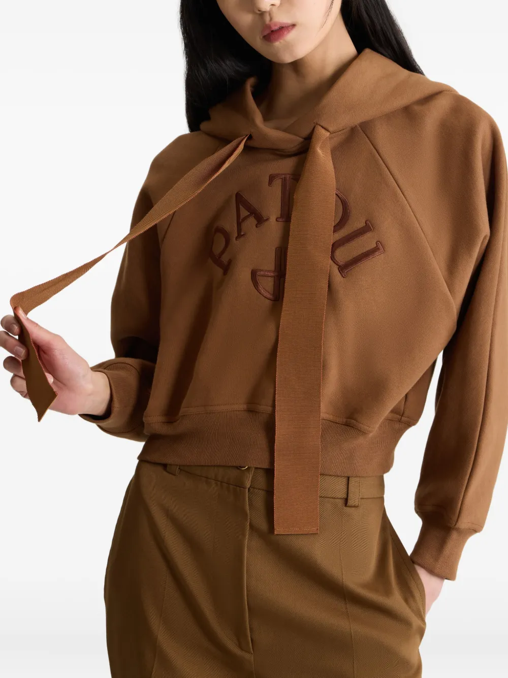 Patou Hoodie met geborduurd logo Bruin