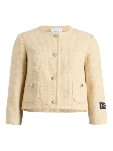 Patou collarless tweed jacket