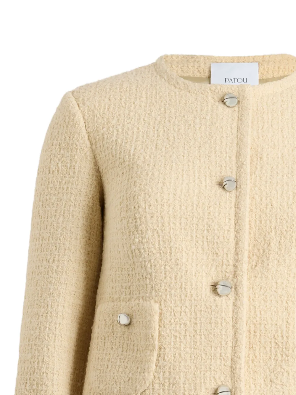 Patou Kraagloos tweed jack Beige