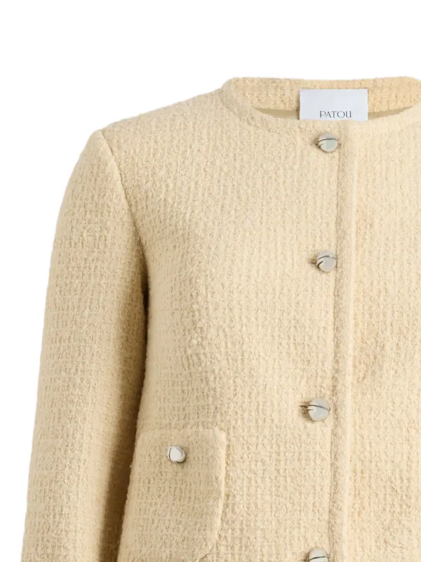 Patou ノーカラー ツイードジャケット | ニュートラル | FARFETCH JP