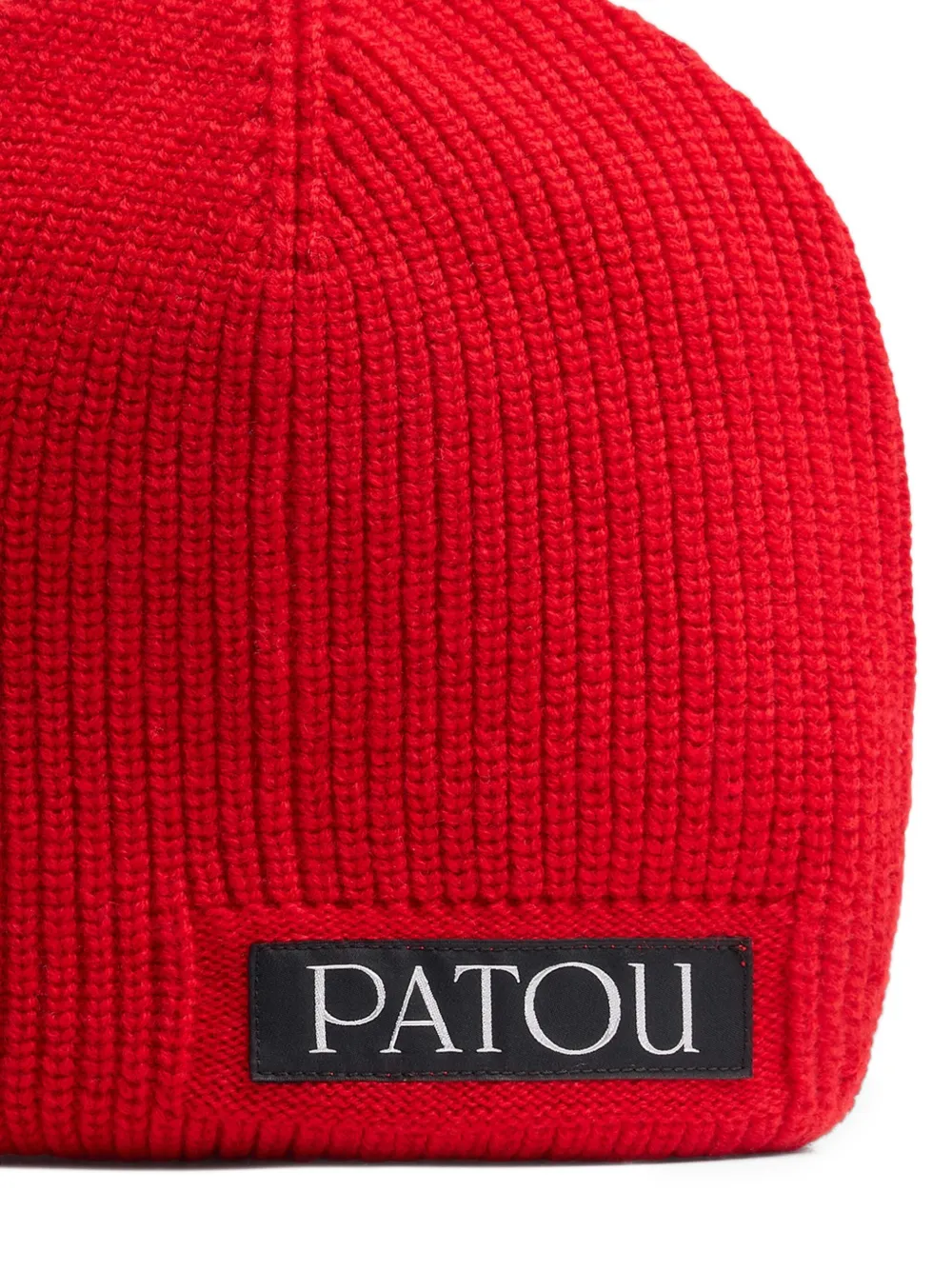 Patou Wollen muts met logolabel Rood