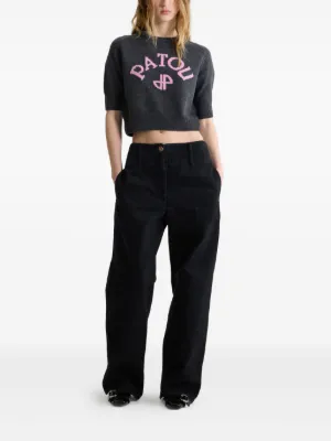 パンツ PATOU Women Straight Pants TR0020103999B Black TR0450074808B-1.jpg?v=1751462474