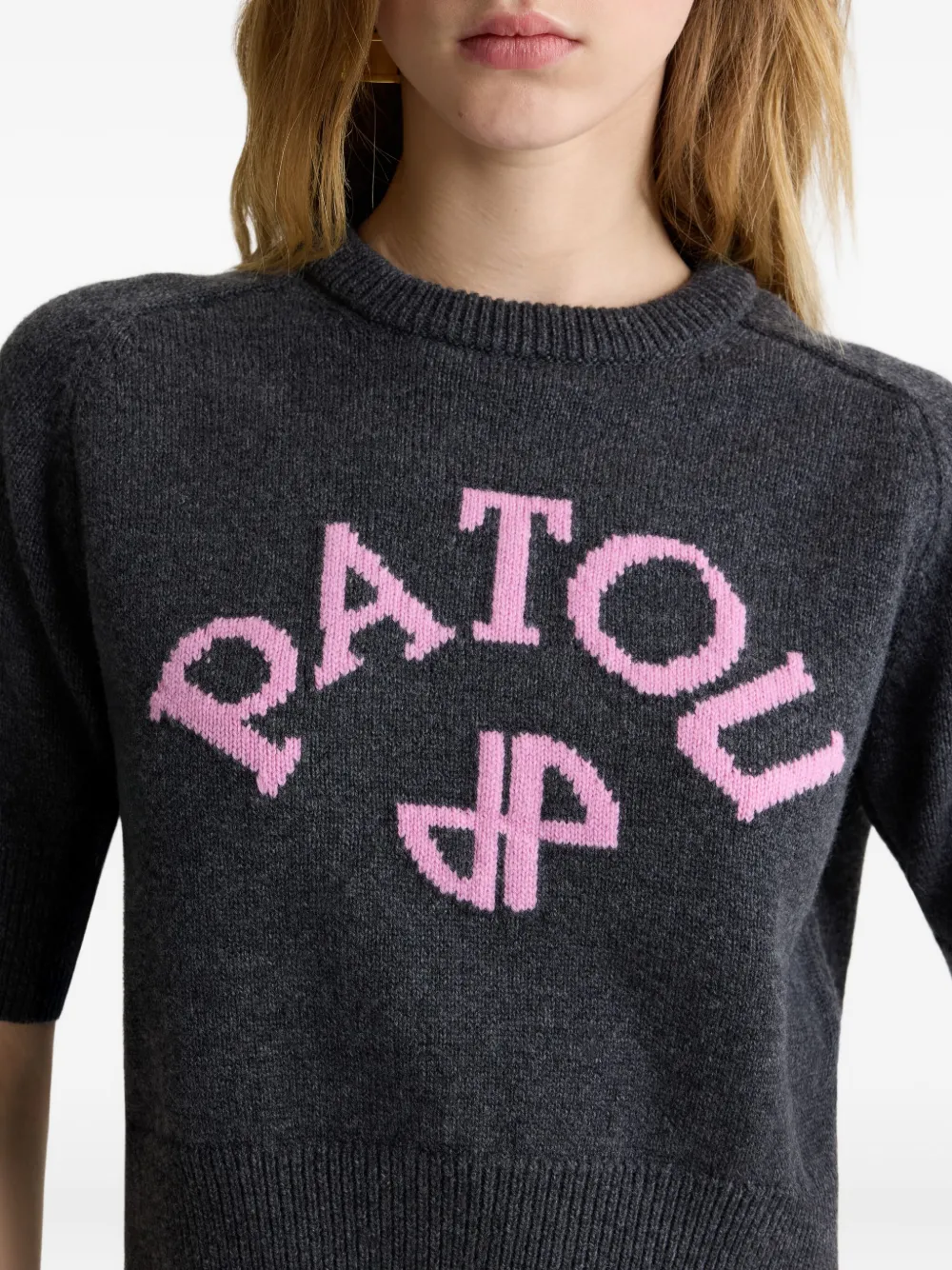 Patou Trui met geborduurd logo Grijs