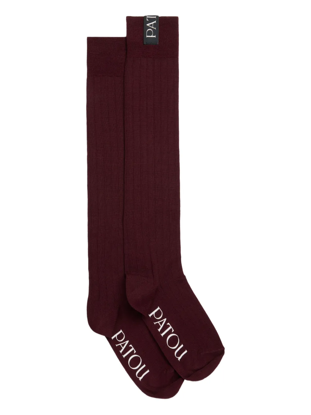 Patou ribbed knee-high socks | Red | Image 1