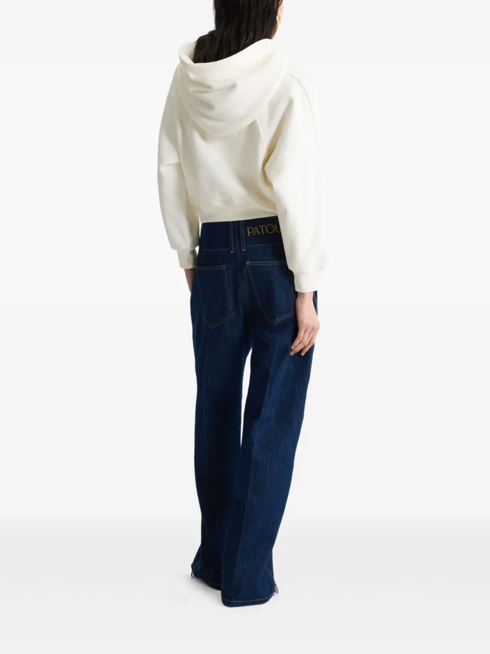 Patou Hoodie met geborduurd logo Beige