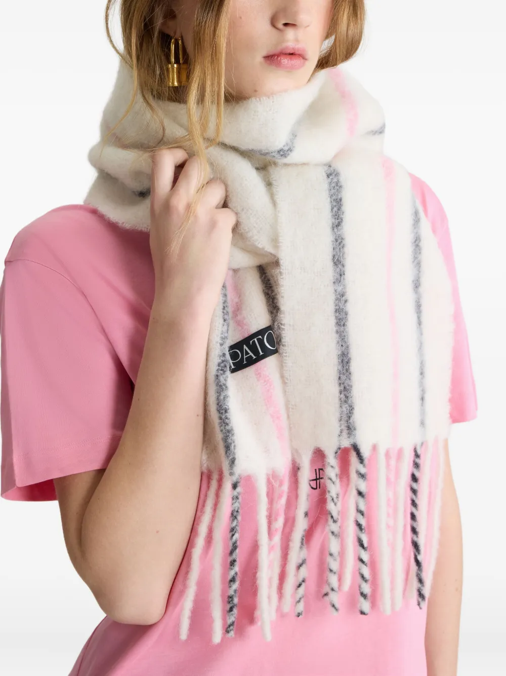 Patou striped fringed scarf | Men | Image 2