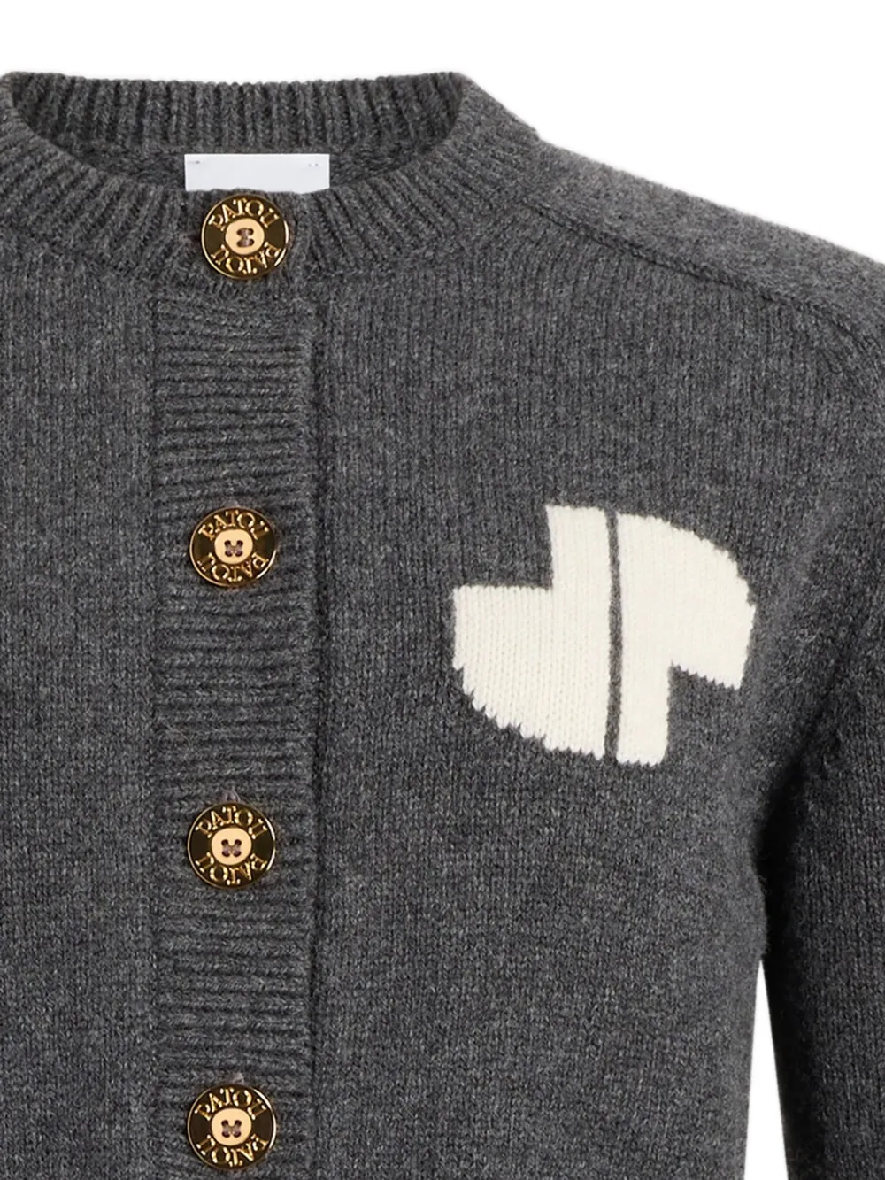 Patou Vest met intarsia Grijs
