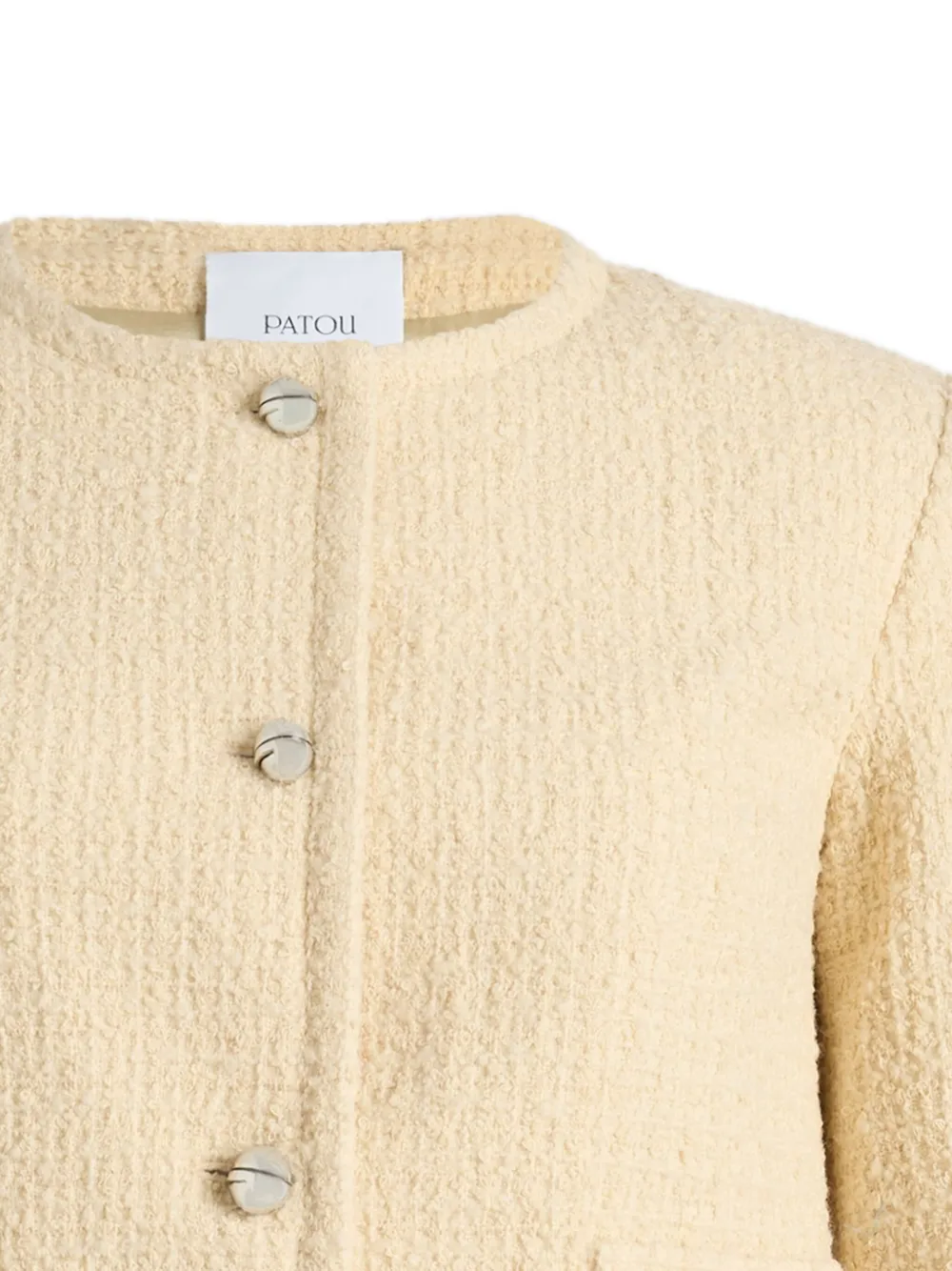 Patou Tweed Cropped Casual Jacket In Neutral
