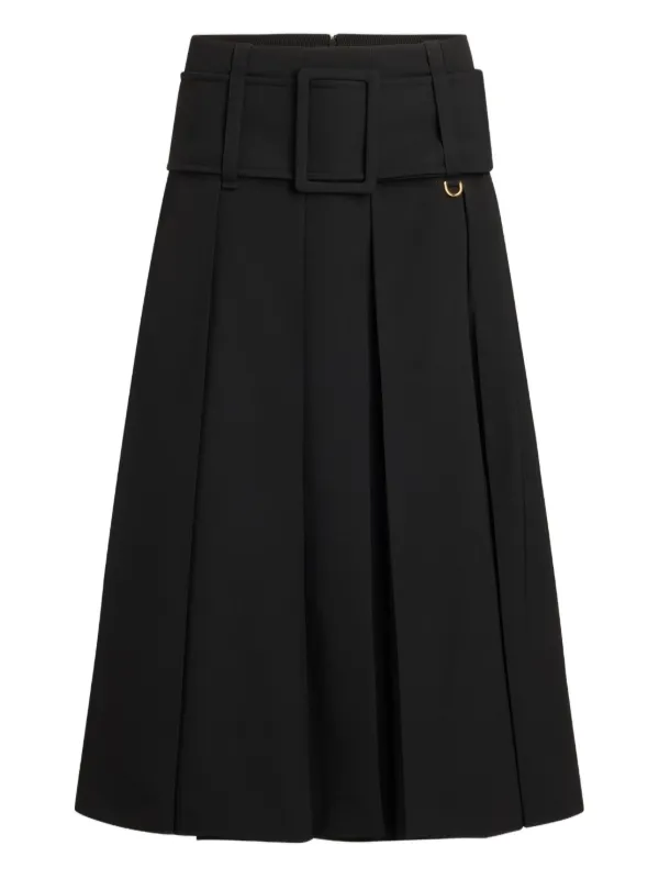 PATOU　ミニプリーツスカート　ウール　黒　ブラック　36サイズ　ルーマニア製 Patou プリーツ ミニスカート | ブラック | FARFETCH JP