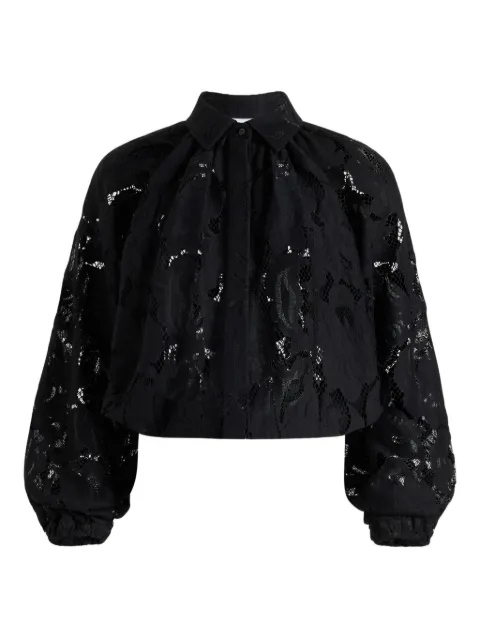 Patou balloon-sleeve lace blouse