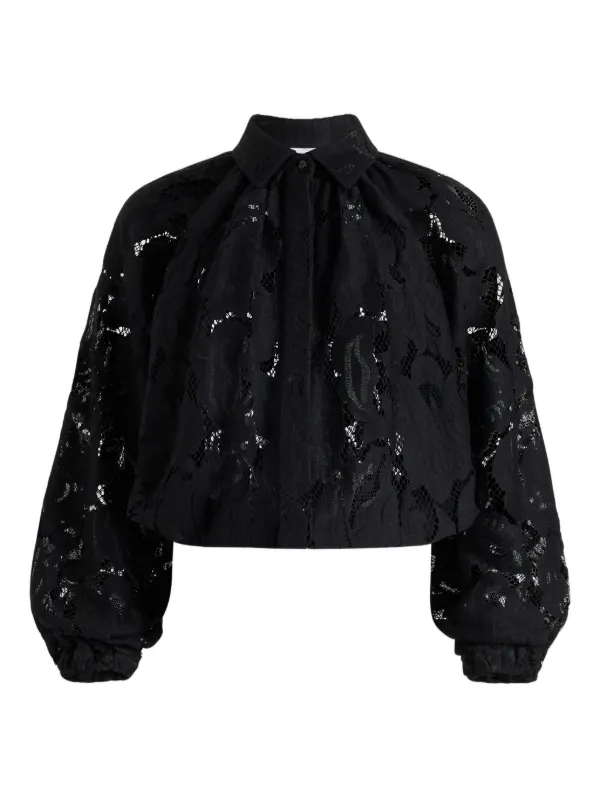 Patou バルーンスリーブ レースブラウス | ブラック | FARFETCH JP
