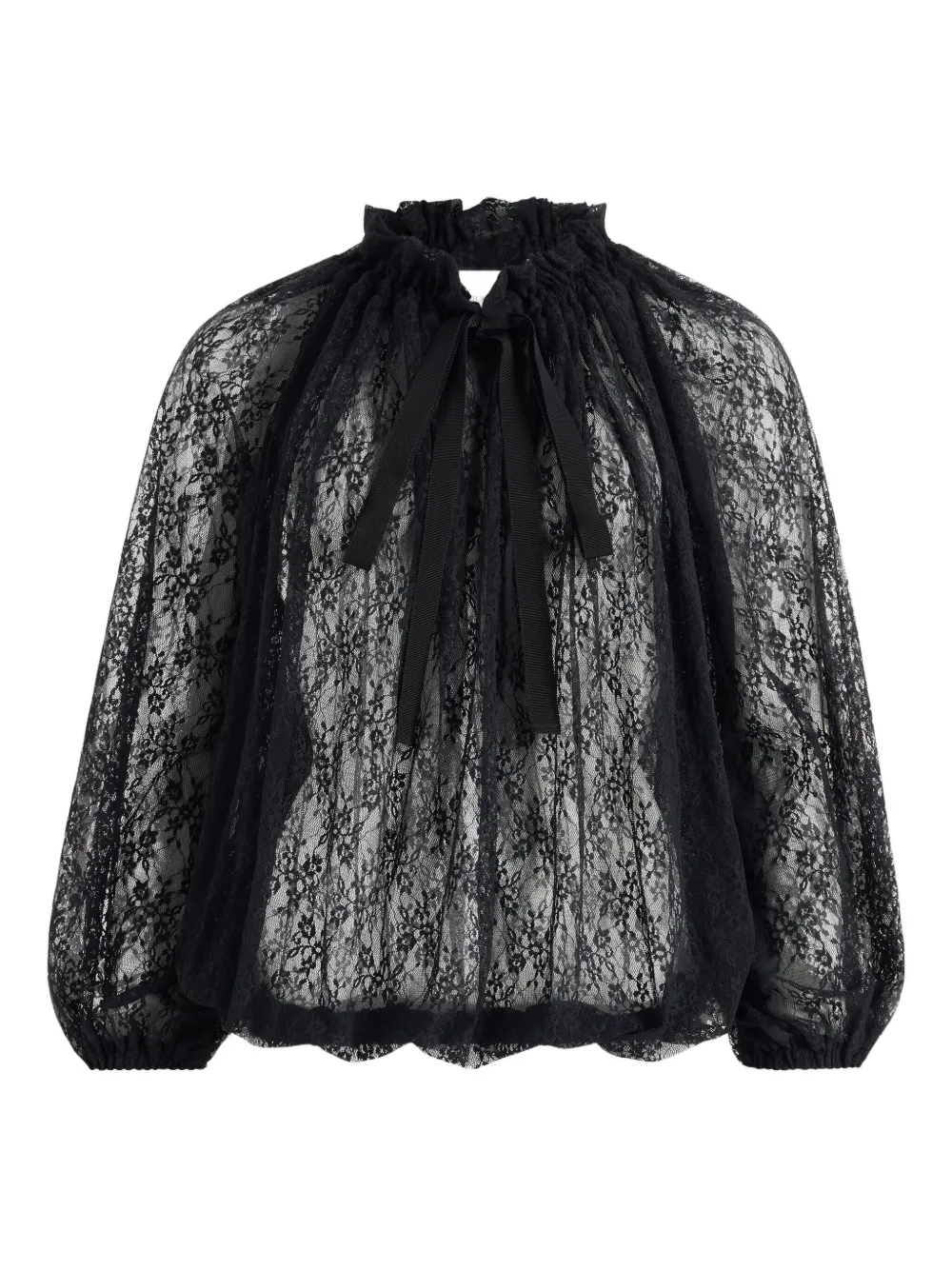 Patou lace drawstring top | Black | Image 1