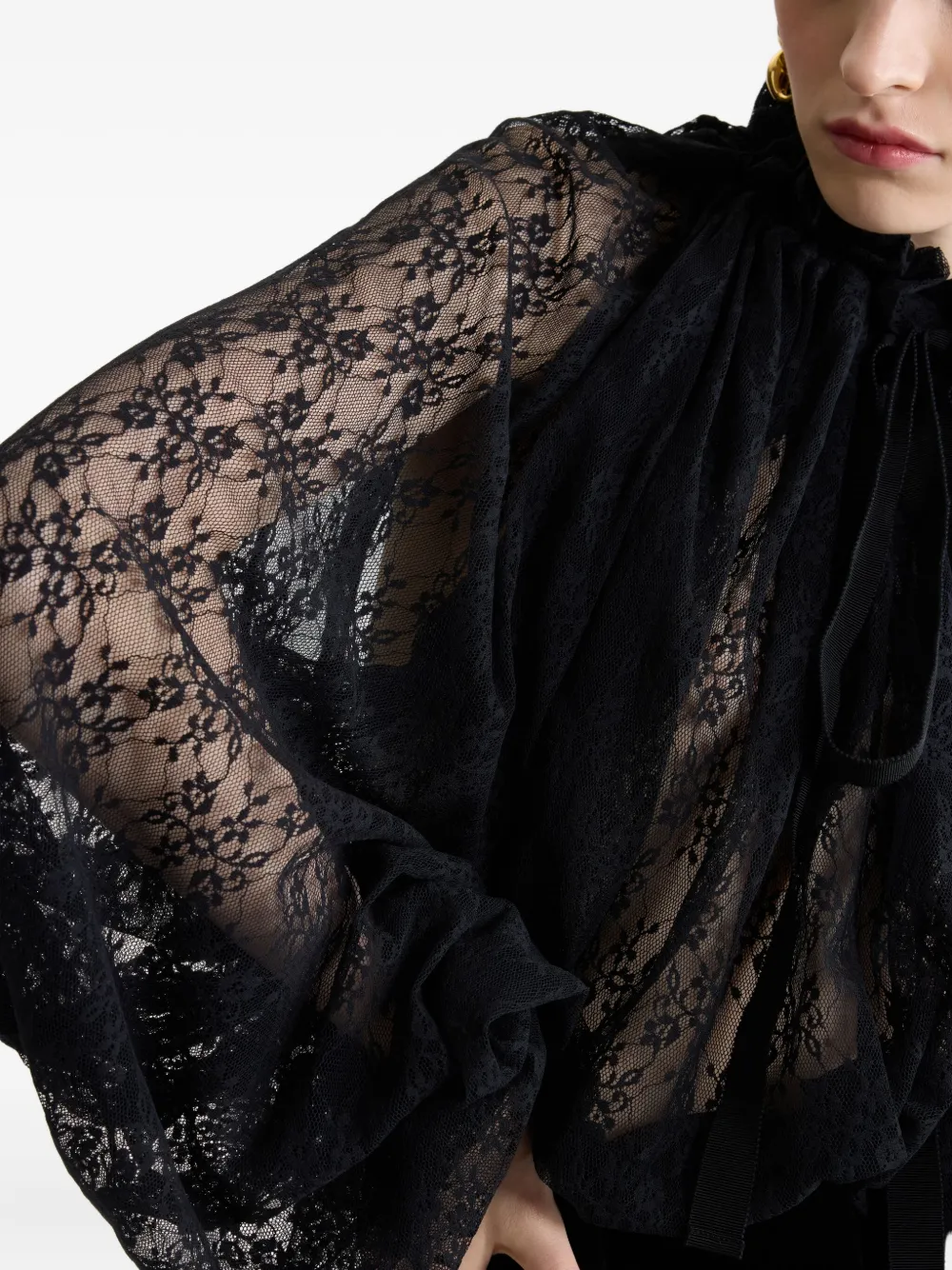 Patou Lace Drawstring Top In Black