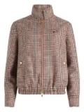 Patou high-neck houndstooth bomber jacket - Red