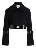 Patou patent-trimmed wool jacket - Black