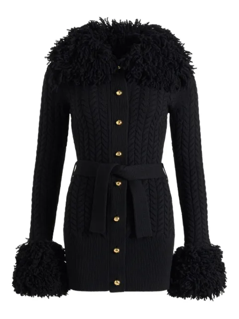 Patou cable-knit frill-trimmed cardigan