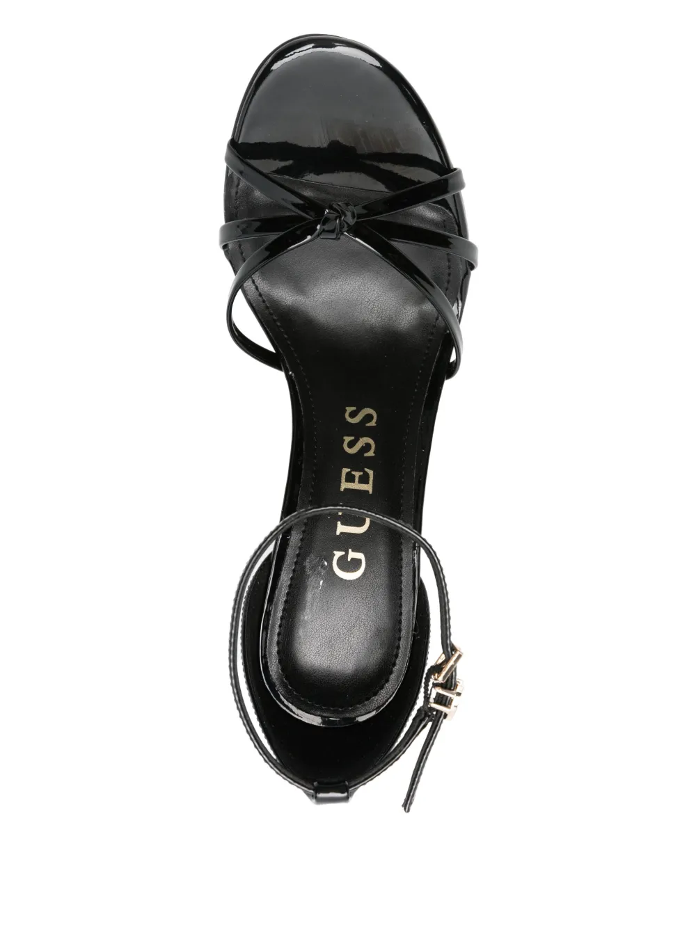 GUESS USA 100mm leather heeled sandals Black