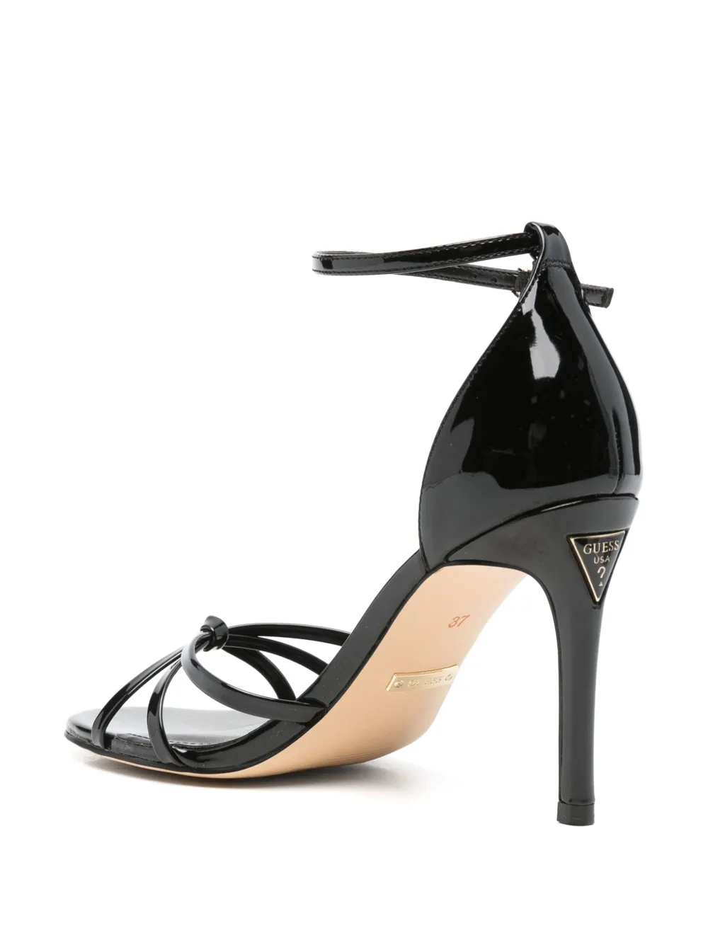 GUESS USA 100mm leather heeled sandals Black