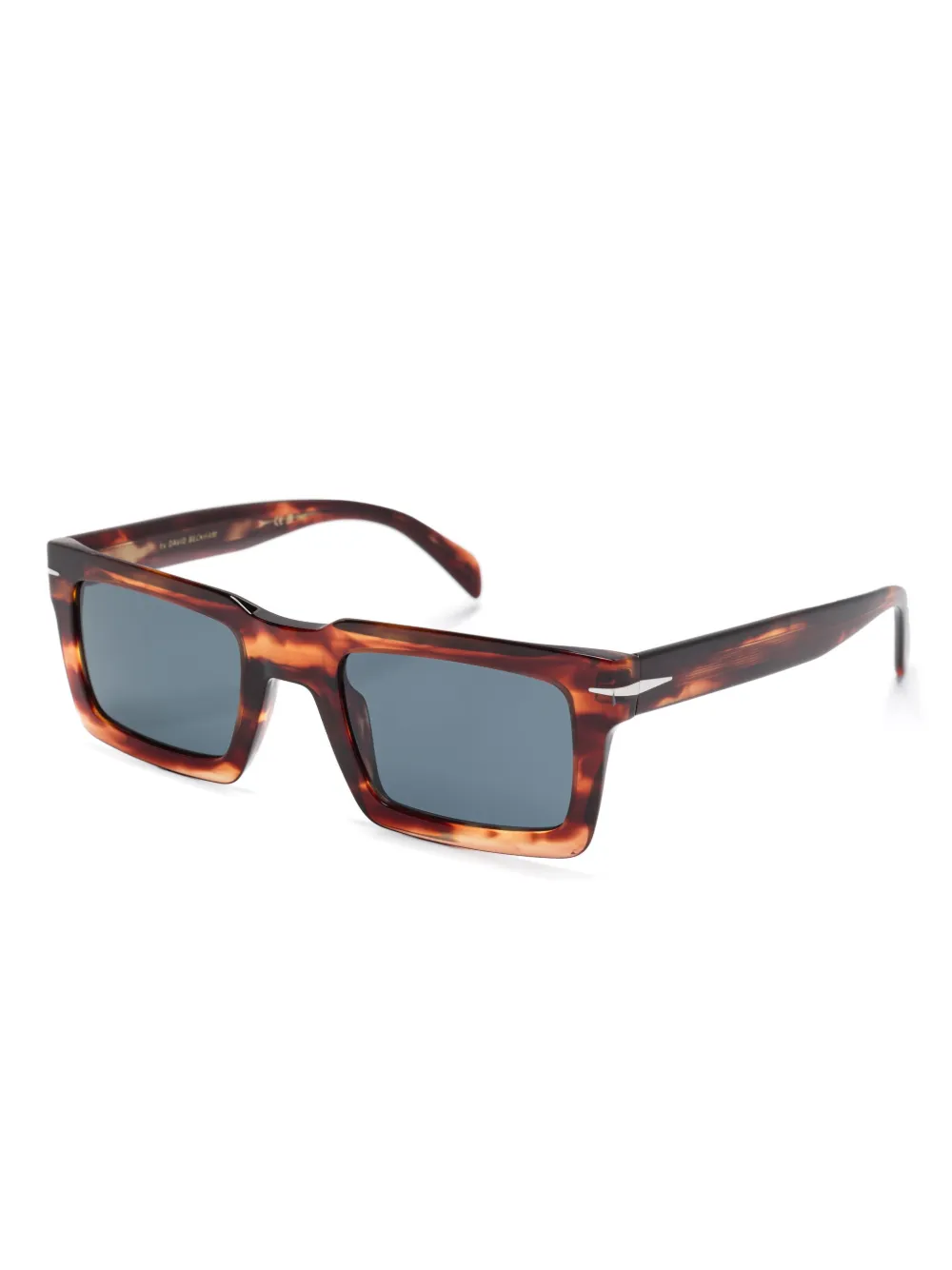 Eyewear by David Beckham Zonnebril met rechthoekig montuur en hoorn-effect Bruin