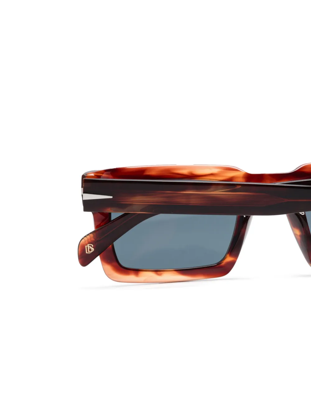 Eyewear by David Beckham Zonnebril met rechthoekig montuur en hoorn-effect Bruin