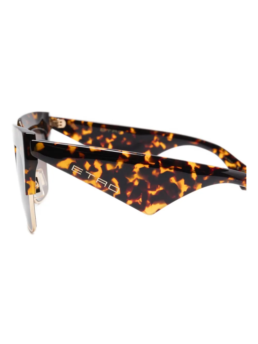 ETRO club zonnebril met geometrisch design Bruin