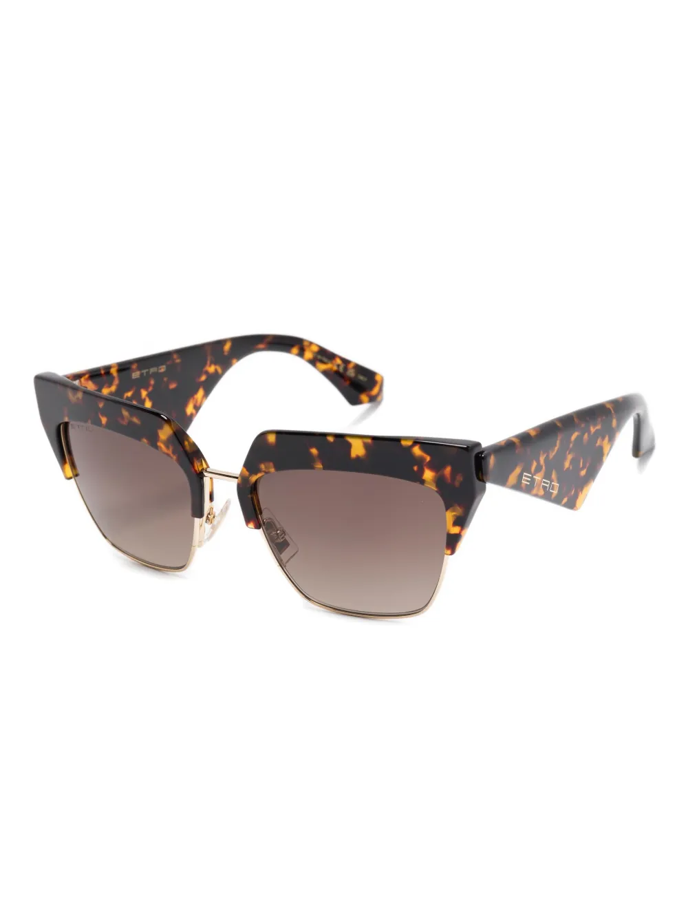 ETRO club zonnebril met geometrisch design Bruin