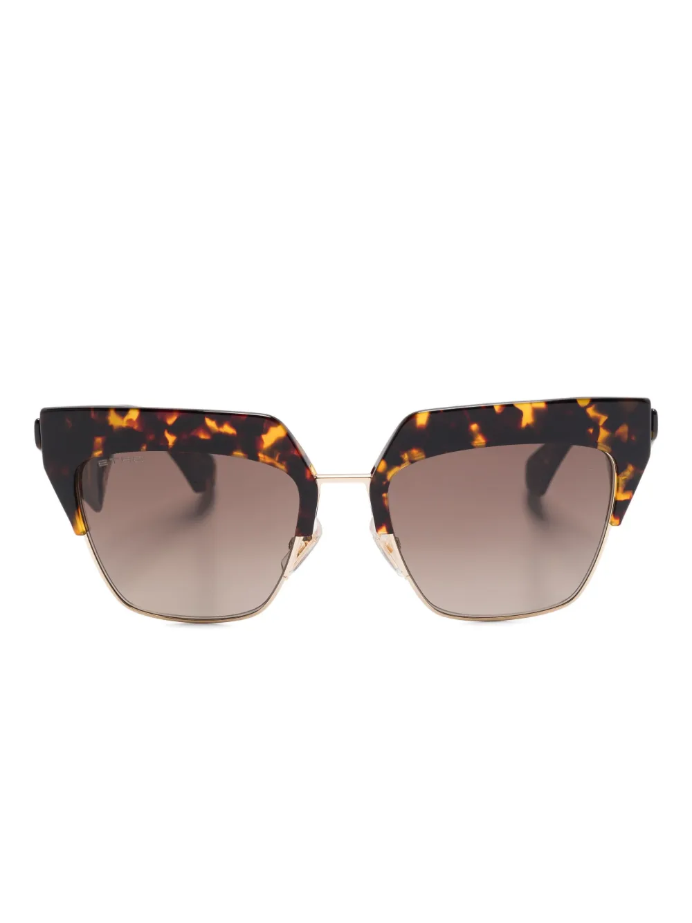 ETRO club zonnebril met geometrisch design Bruin