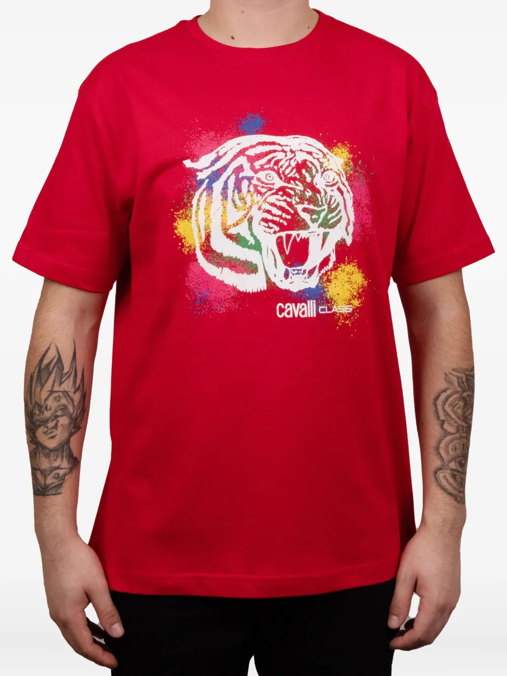 Cavalli Class tiger-head print T-shirt | Red | Image 1