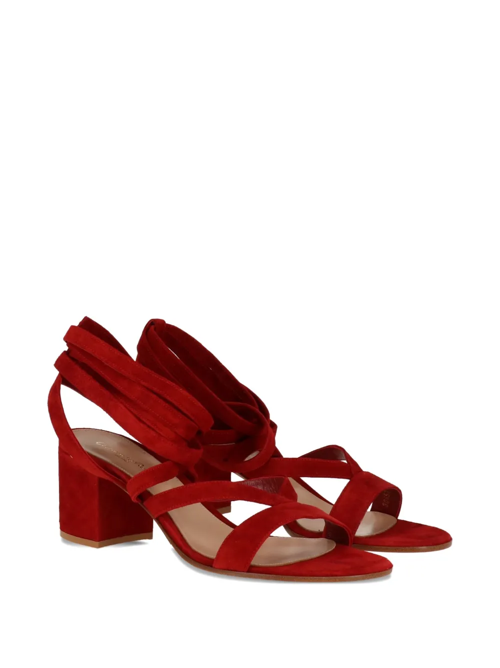 Gianvito Rossi Janis lace-up block-heel sandals Red