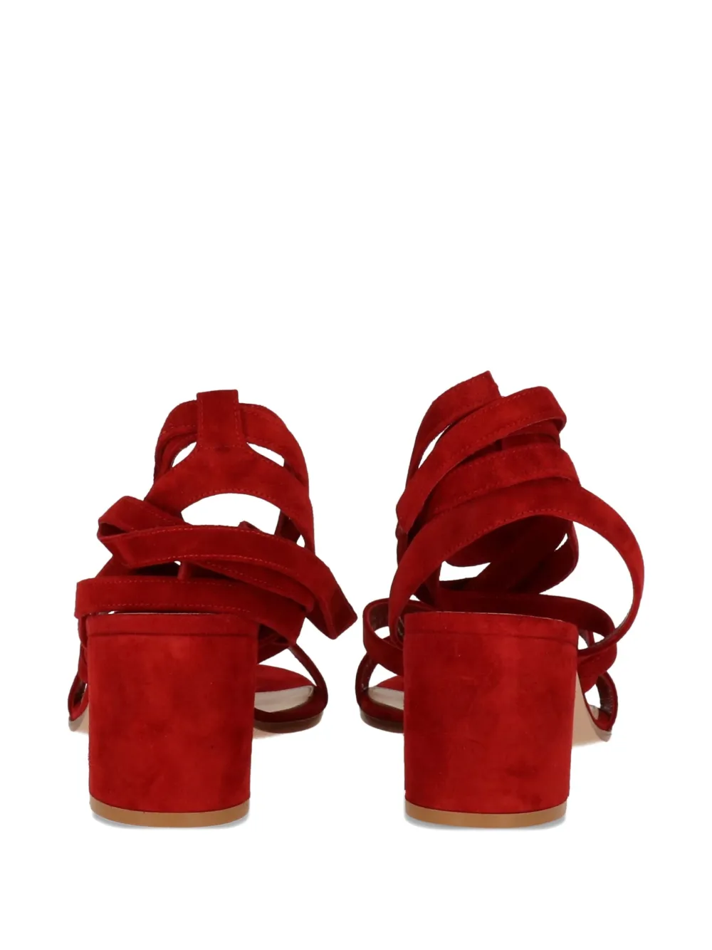 Gianvito Rossi Janis lace-up block-heel sandals Red