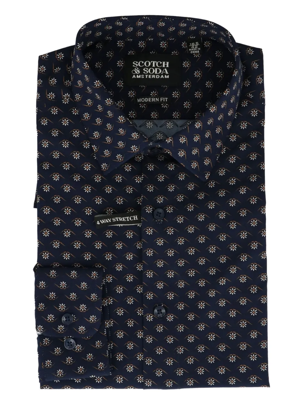Scotch & Soda floral-print shirt Zwart