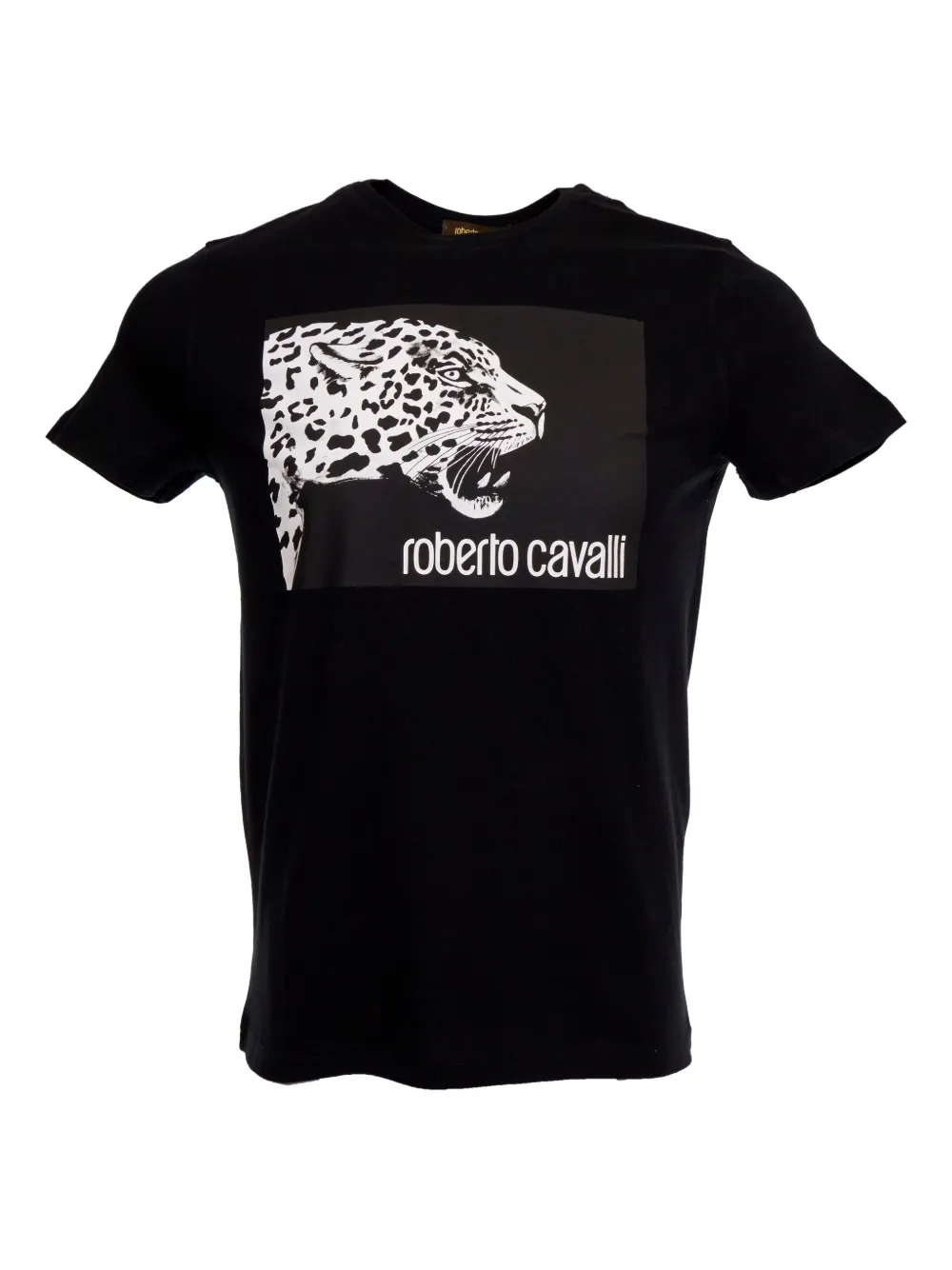 Roberto Cavalli jaguar-print T-shirt Zwart