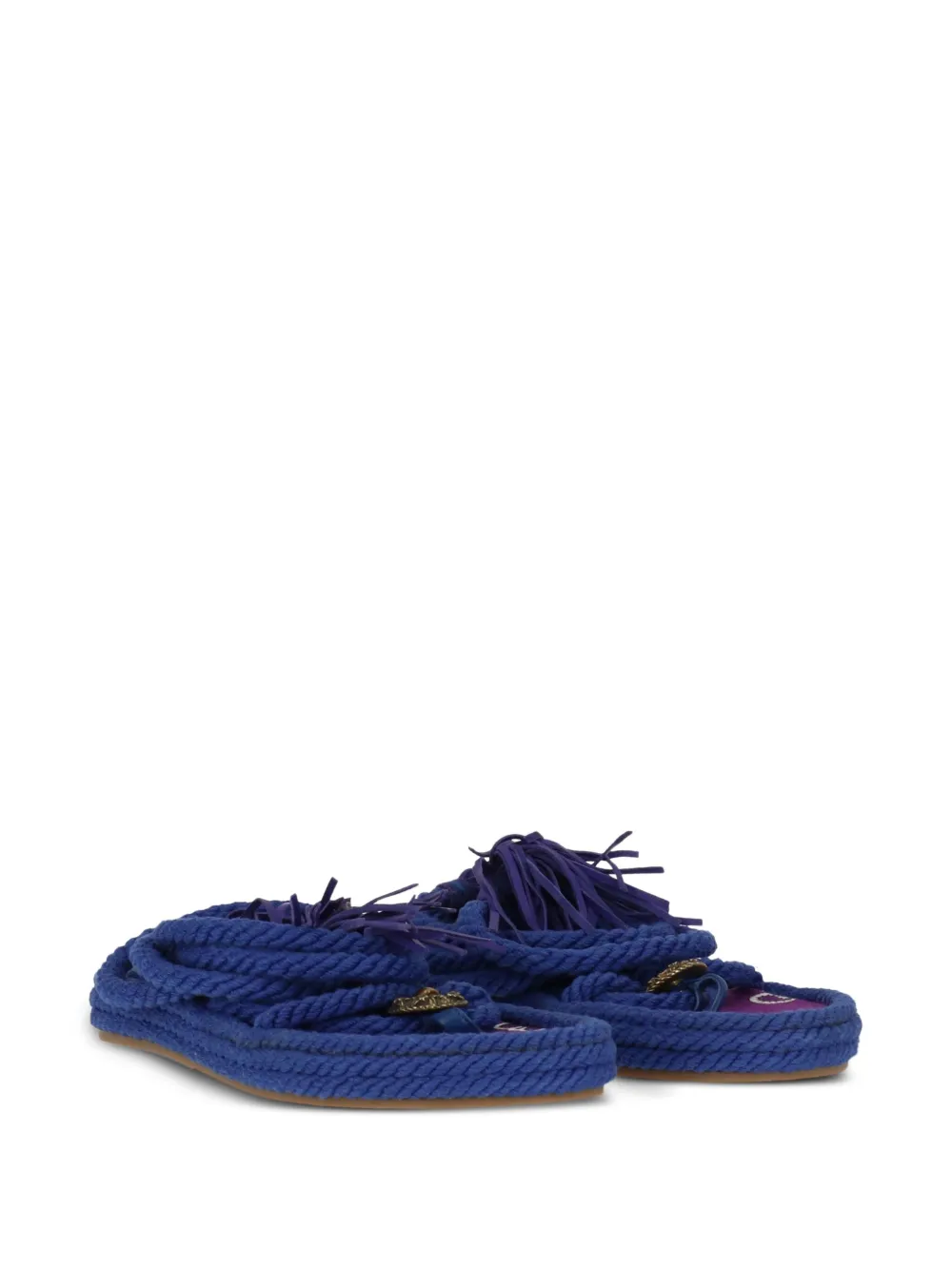 ETRO fringe-detail sandals Blue